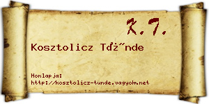Kosztolicz Tünde névjegykártya
